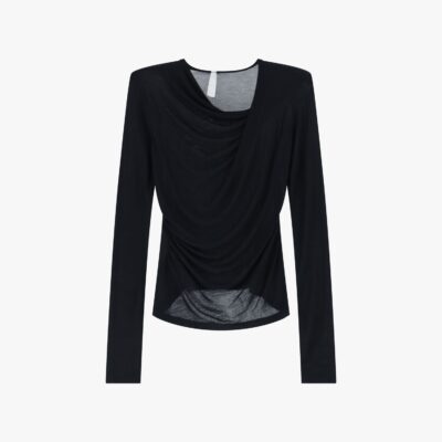 Imperial Asymmetrisk Bluse Sort