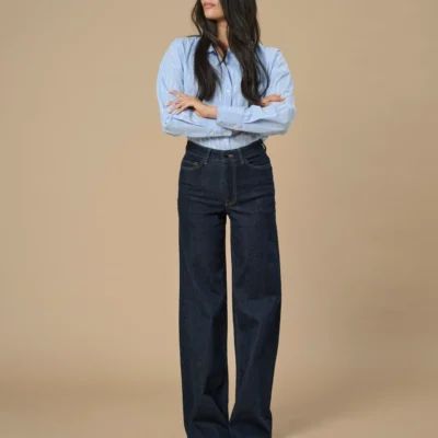 JDY Felina-Fina HW Wide Rinse Denim Jeans Mørkeblå