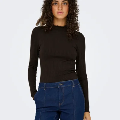 JDY Fransiska Life L/S Bluse Sort