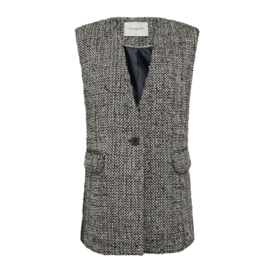 Copenhagen Muse Rubi Metallisk Vest Råhvid/Sort
