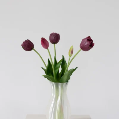 Bloom Objects Kunstig Fyldte Tulipan Blomster Bordeaux