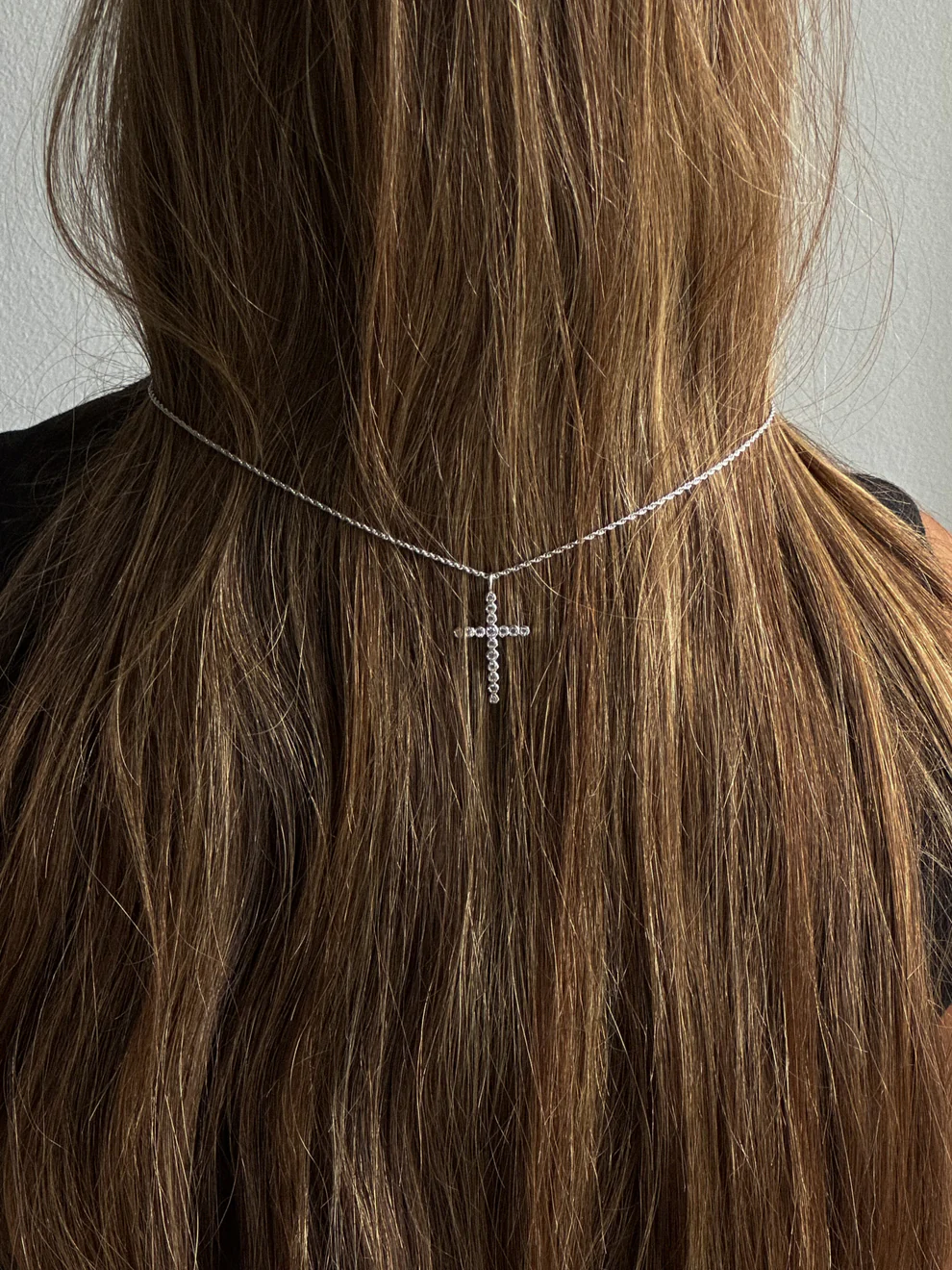 Pico Cross Small Crystal Vedhæng Guldbelagt Klar - Billede 2