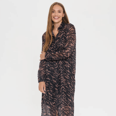 Saint Tropez Nesta Kjole Brun Zebra