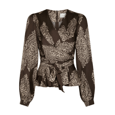 Neo Noir Rista Paisley Drop Bluse Dark Brown