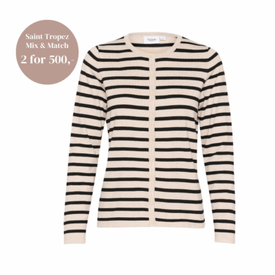 Saint Tropez Mila Stribet Cardigan Gray Morn Mila Stripe