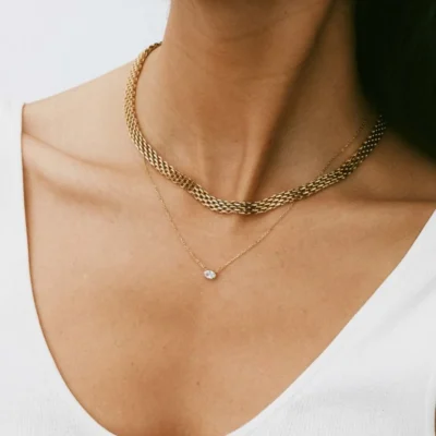 Edblad Lana Halskæde Guldbelagt