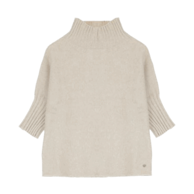 Please Turtleneck Sweat Bluse Sabbia Cremehvid