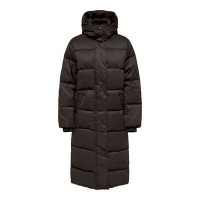 JDY Maja Long Padded Dynefrakke Brun