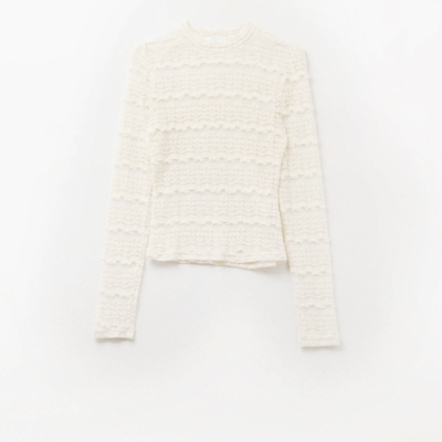 Floral Blondebluse Creme