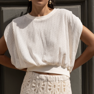 Alize Knit Top Ecru
