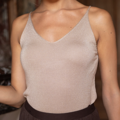 Emily Knit Top Glitter Guld