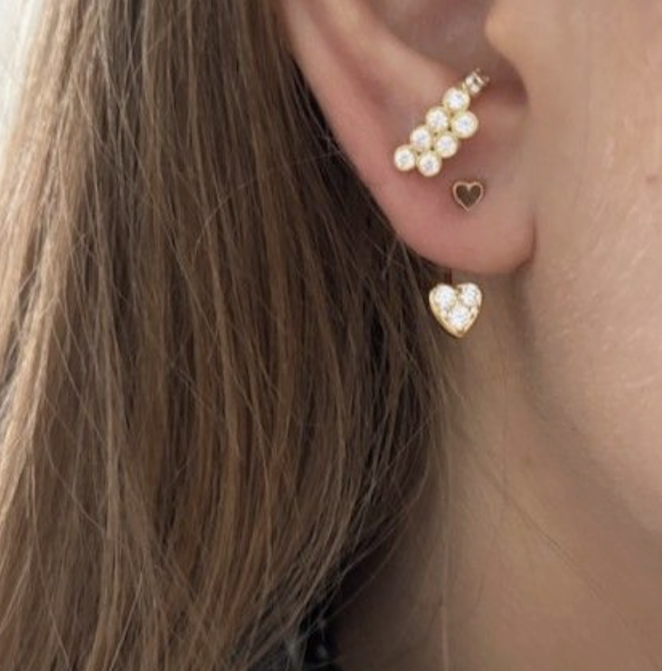 Stine A Petit Love Heart Mocha Enamel Ørering enkelt - Billede 2
