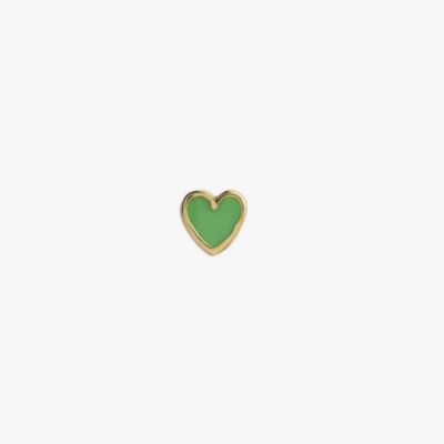 Stine A Petit Love Heart Grass Green Enamel Ørering enkelt