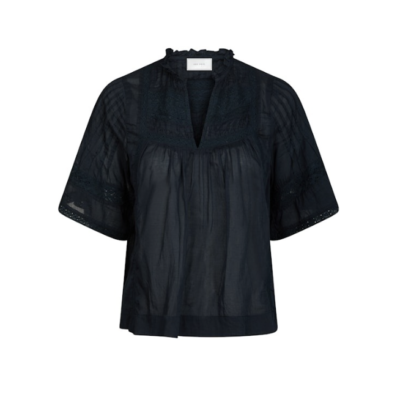 Neo Noir Siama S Voile Bluse Sort