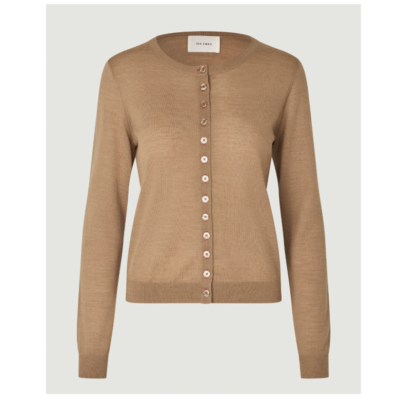 Six Ames Unna Cardigan Creme Brulee Beige