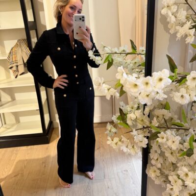 Giulia Denim Buksedragt med Lange Ærmer Sort