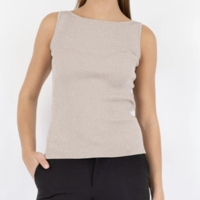 Neo Noir Talia Glitter Knit Top Sand