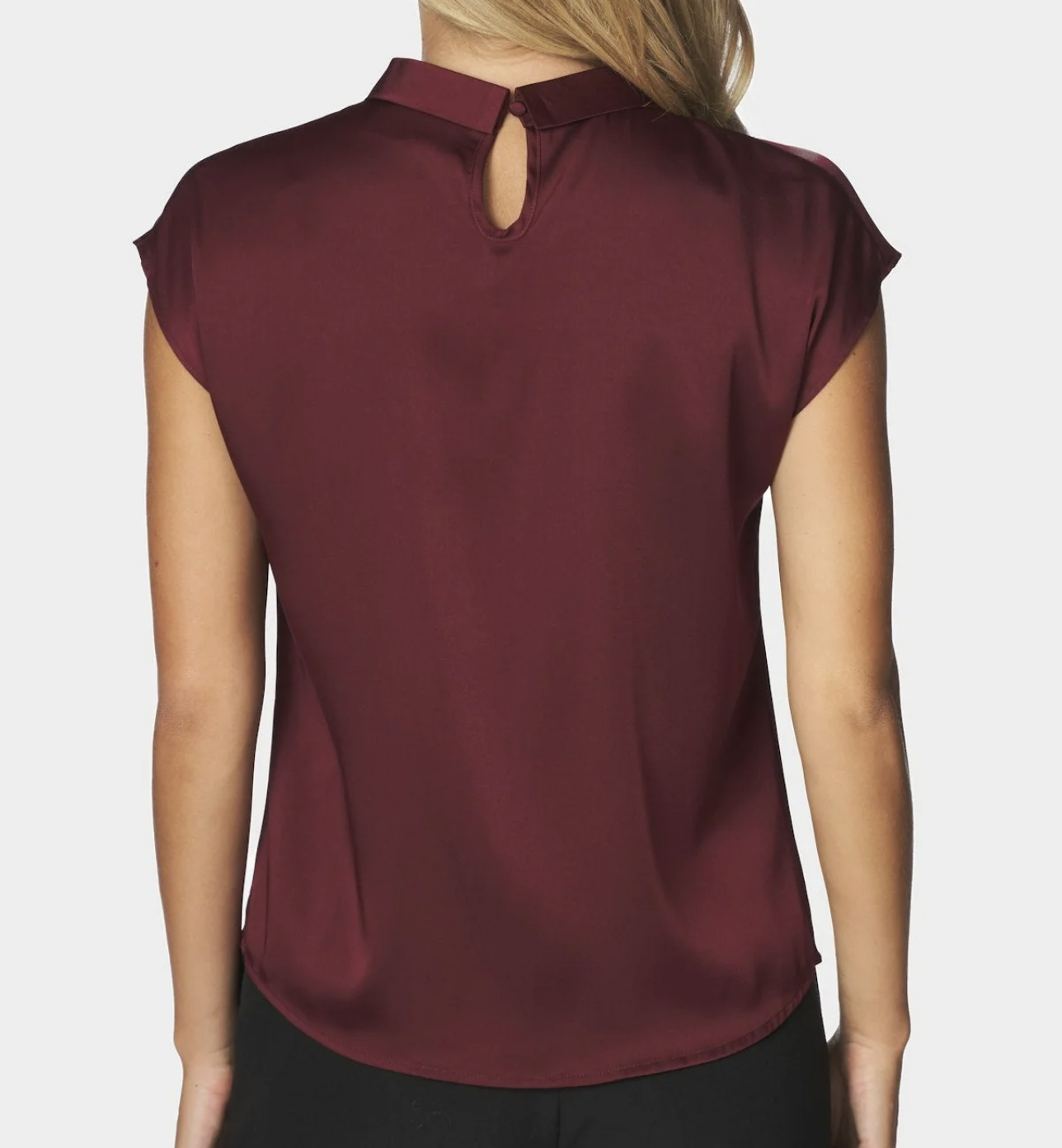 Neo Noir Fleur Drapy Satin Bluse Burgundy - Billede 2
